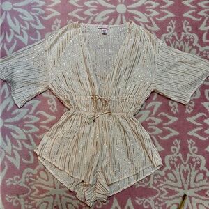 Beautiful Victoria's Secret Cream and Gold Romper